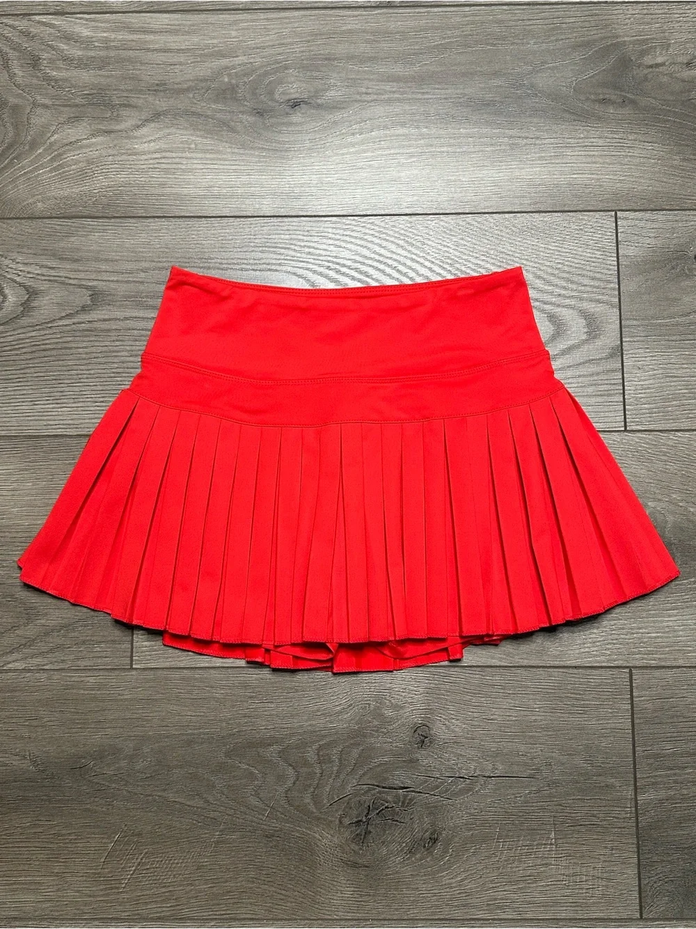 Goldhinge 12” Red Pleated Pocket Tennis Skirt Skort Size Small